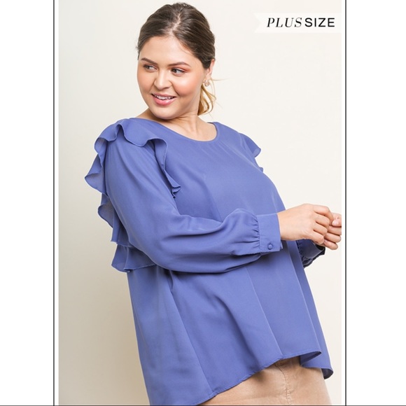 Umgee Tops - HOST PICK!🙋🏻‍♀️🎉Plus Size Ruffle Sleeve Blouse